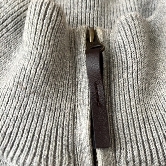 Re Imagined by J Crew Silver Sweater Pullover 1/4 Zip Cotton - Picture 6 of 11